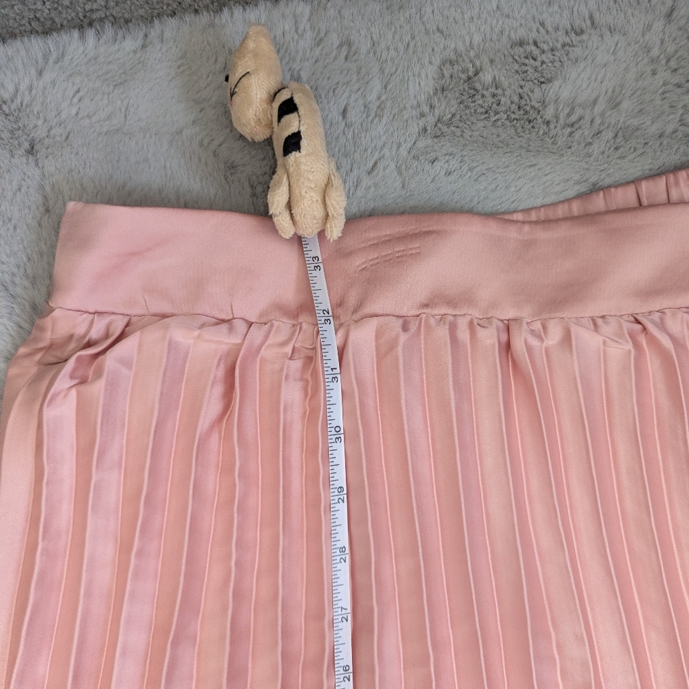 Altar’d State Pink Pleated Skirt – Size L | Satin Look, Romantic Coquette - Picture 3 of 8